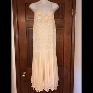 Vintage Shomax Beaded Silk Ivory Dress Size S